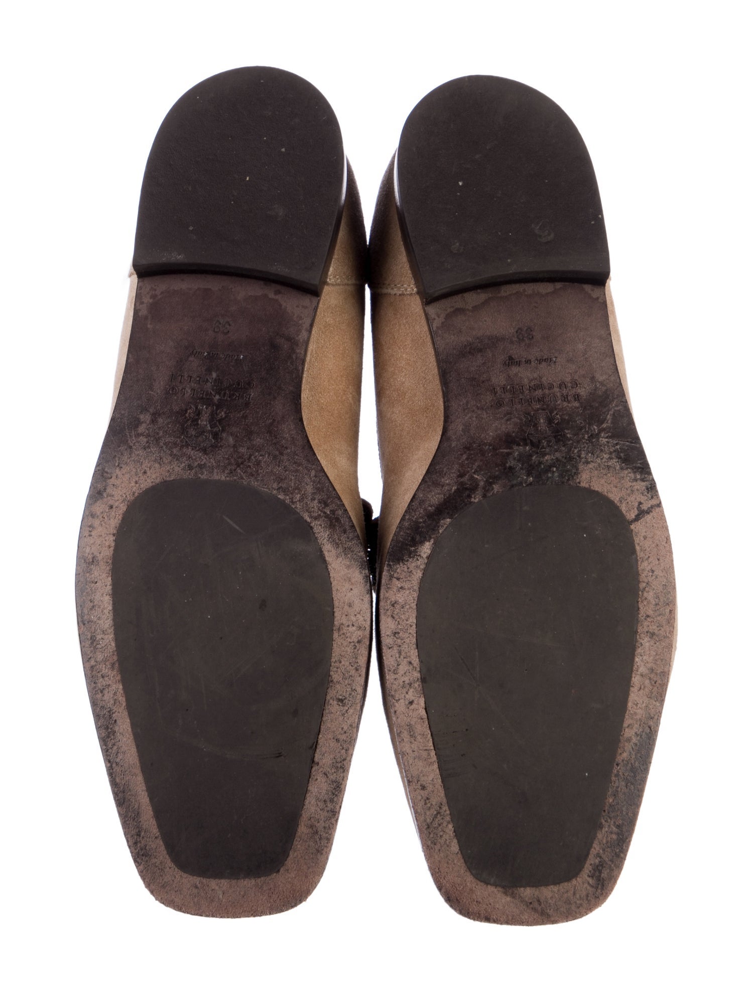 Brunello Cucinelli Suede Beaded Accents Loafers